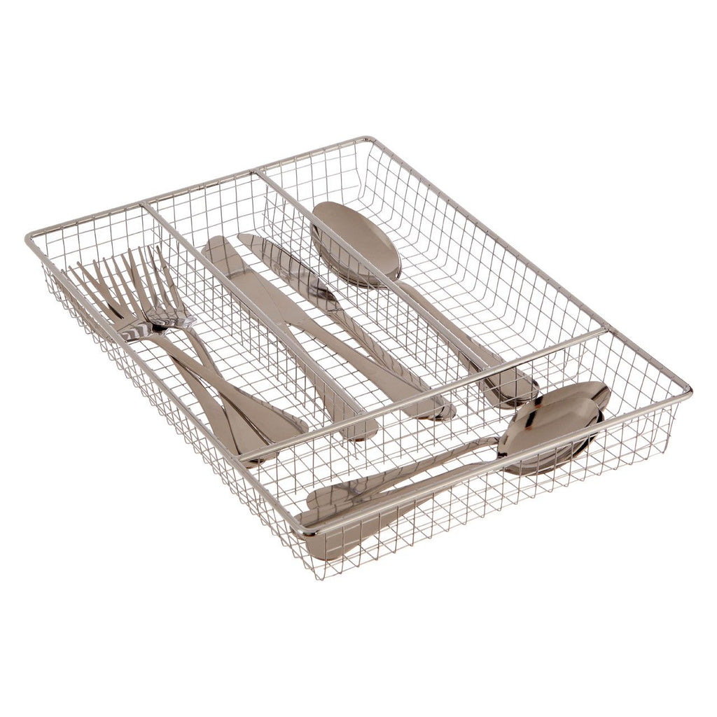 Halley Chrome Metal 4 Compartment Cutlery Tray