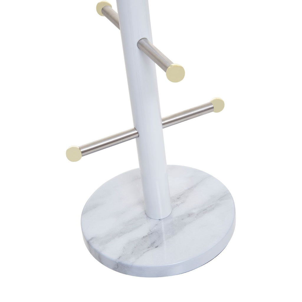 Bexfield White and Grey Marble Effect 6 Mug Tree Wide Base