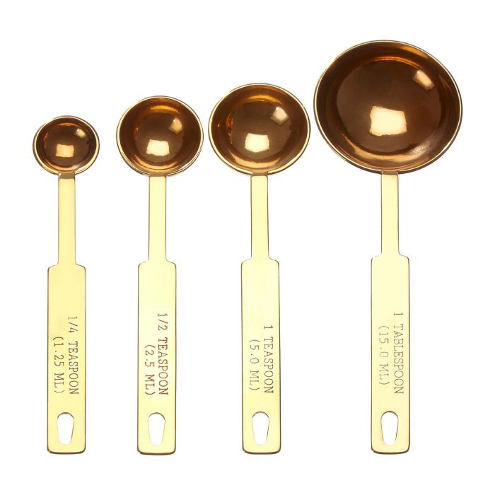 Ellford Set of 4 Gold Teaspoon Measuring Spoons