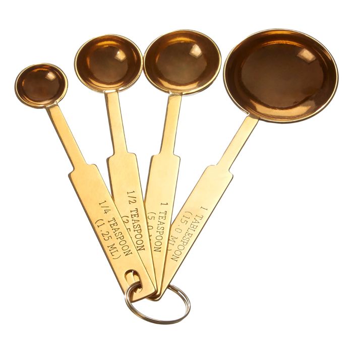 Ellford Set of 4 Gold Teaspoon Measuring Spoons