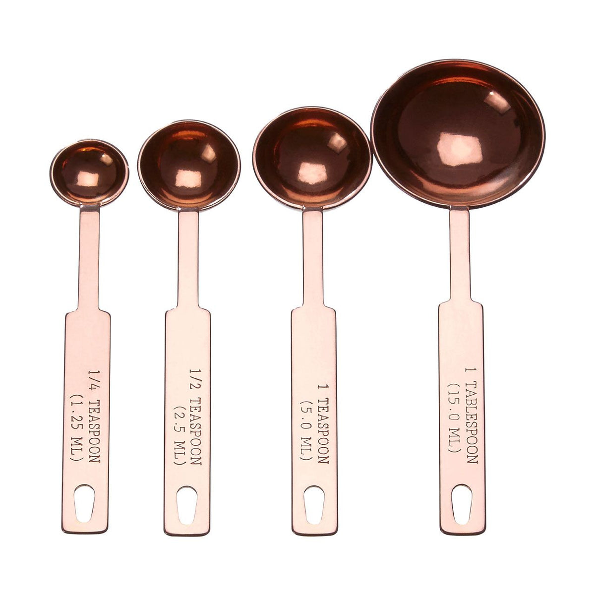 Wrenmere 4 Rose Gold Measuring Spoons Teaspoon Measurements