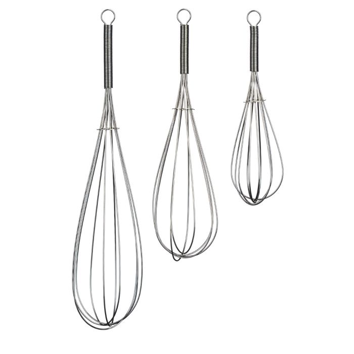 Ashcombe Kitchen Essentials Set of 3 Chrome Whisks