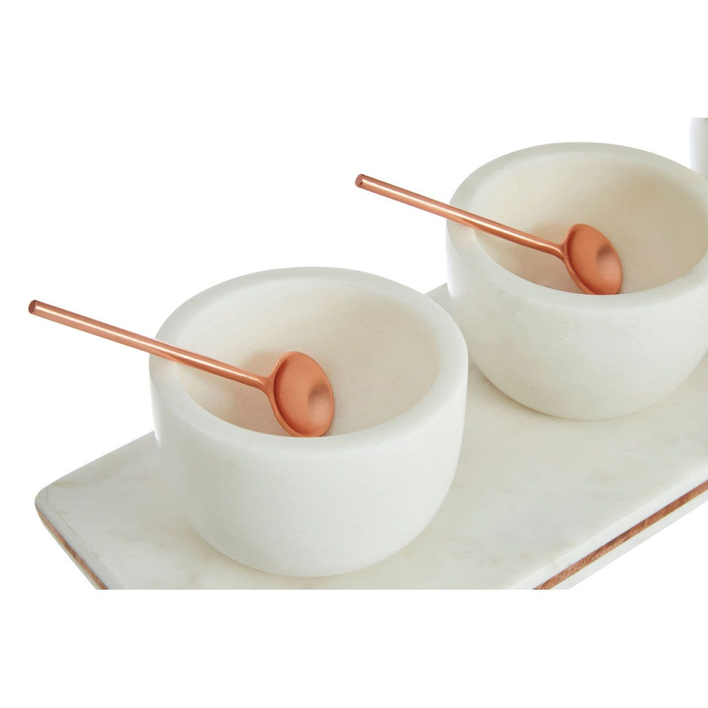 Brookmere and Copper Trim Condiment Serveware 3PC Set