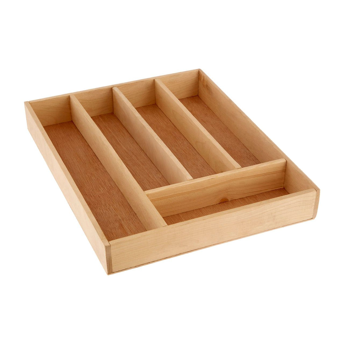 Oakwood Wooden 5-Compartment Kitchen Organizer Cutlery Tray