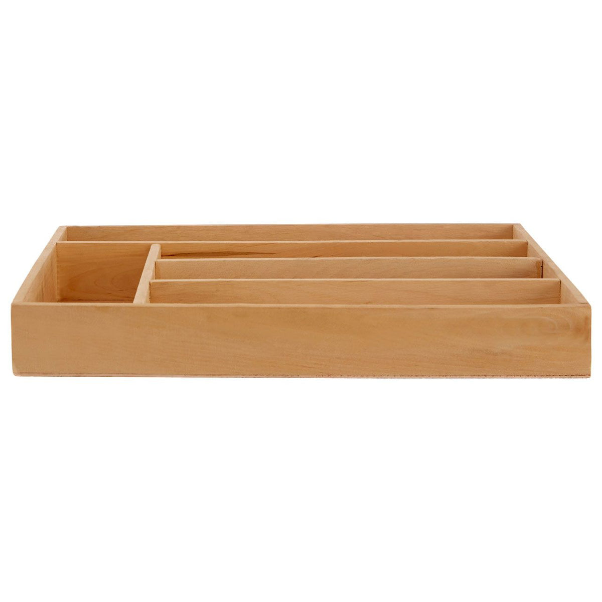 Oakwood Wooden 5-Compartment Kitchen Organizer Cutlery Tray