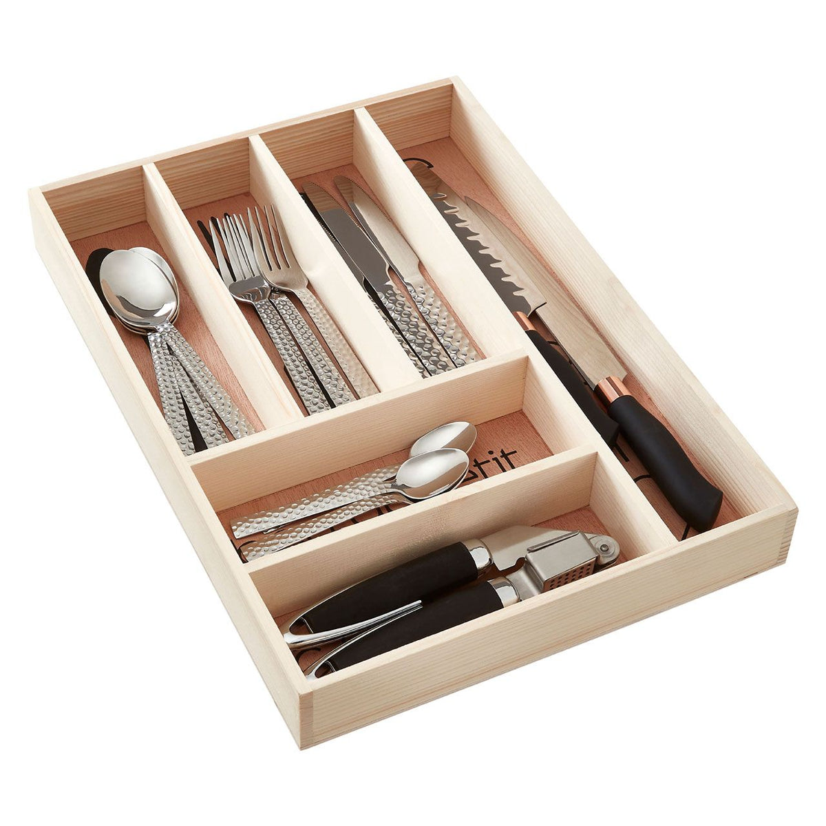 Aldermere Wooden Modern Design Cutlery Tray