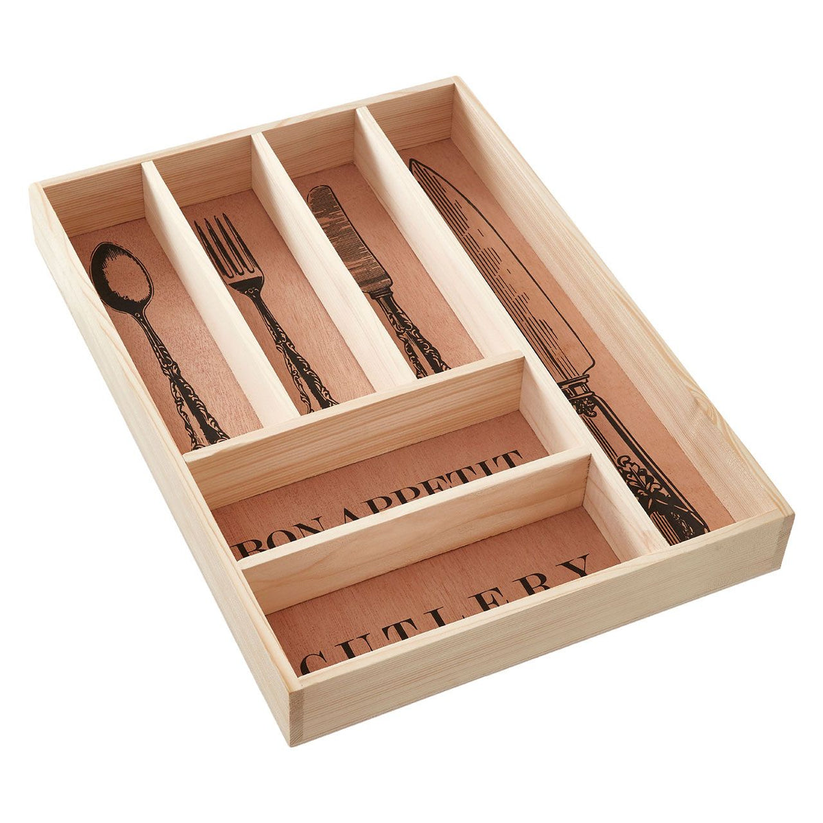 Thornfield Wooden Vintage Design Cutlery Tray