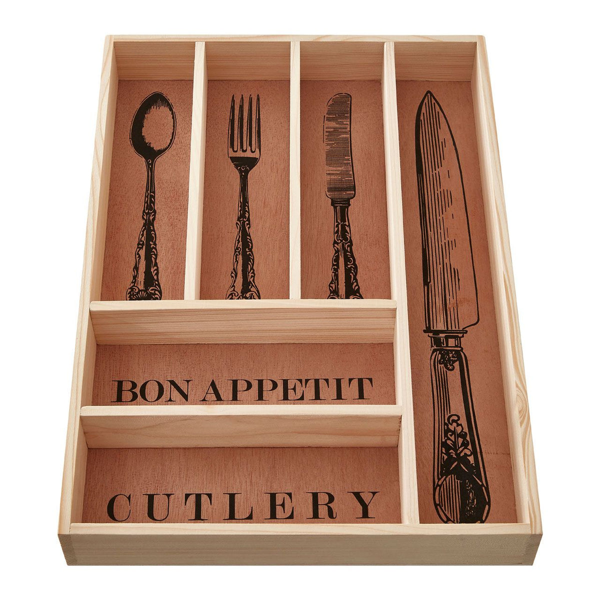 Thornfield Wooden Vintage Design Cutlery Tray