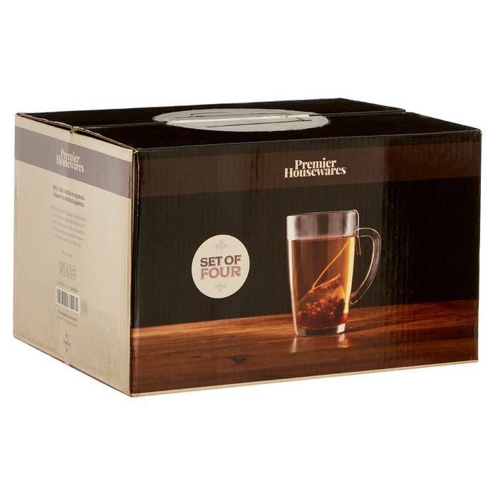 Winwood Clear Tall Glass Mugs Set of 4