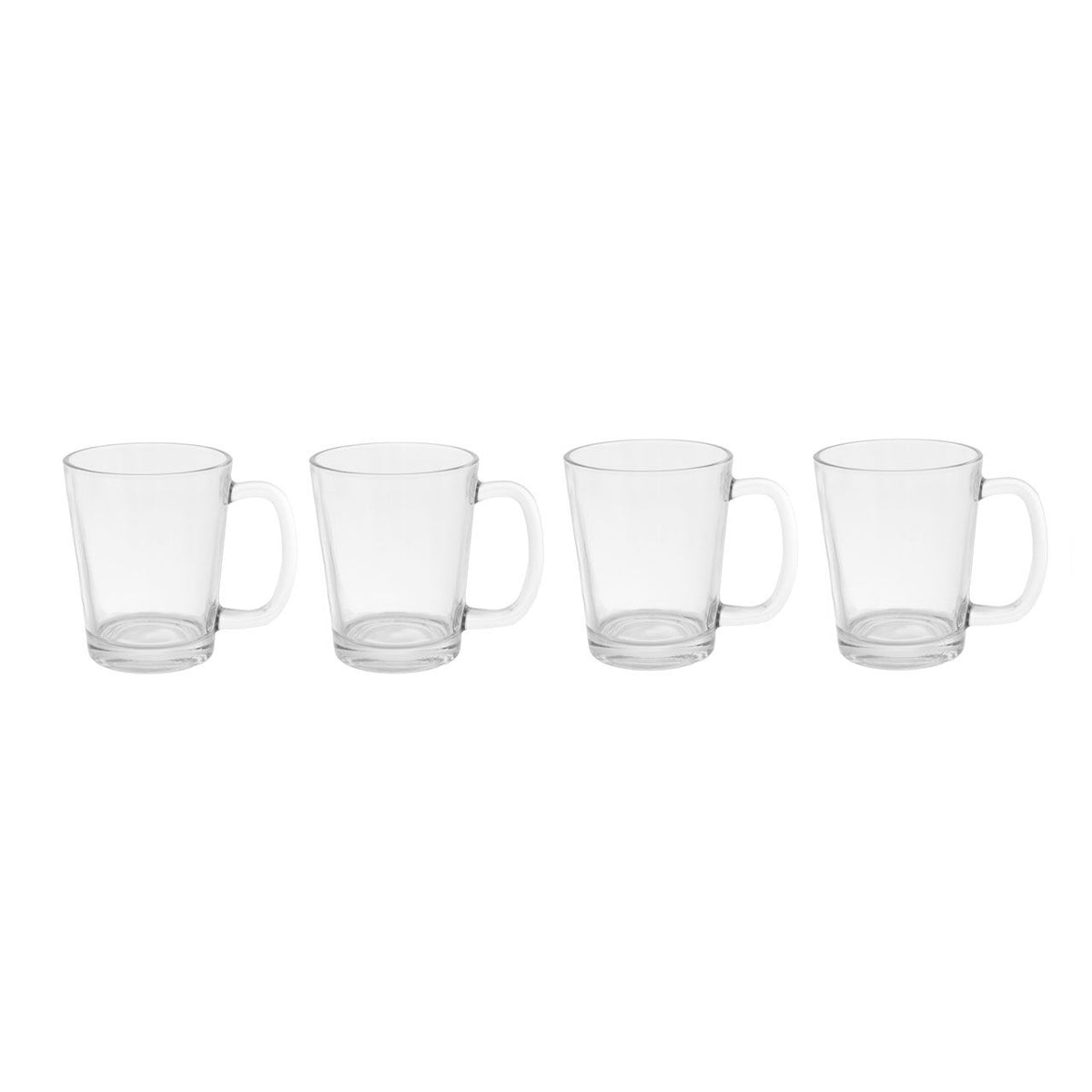 Hartcombe Set of 4 Glass Mugs with Handles
