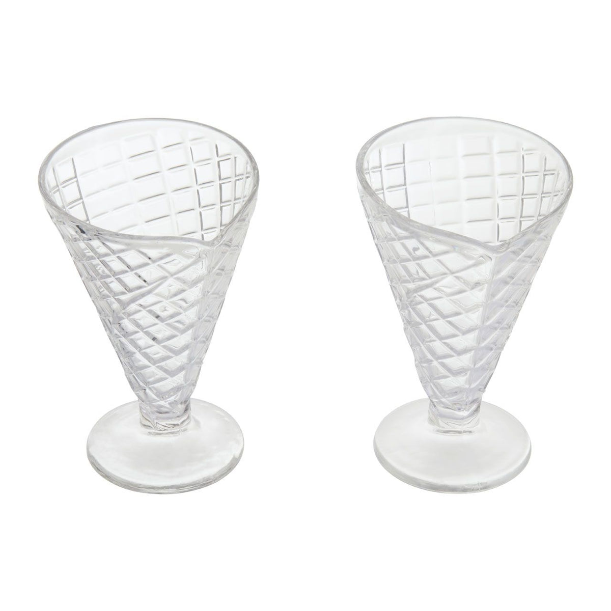 Ellwood Waffle Cone Design Sundae Dessert Glasses Set of 4