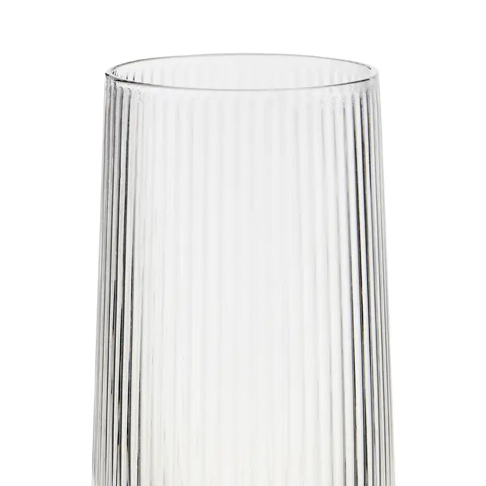 Wincombe Set of 4 Ribbed 420ml Clear Hi Ball Glasses