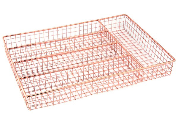 Halmere Organization Tidy Copper Wire Cutlery Tray