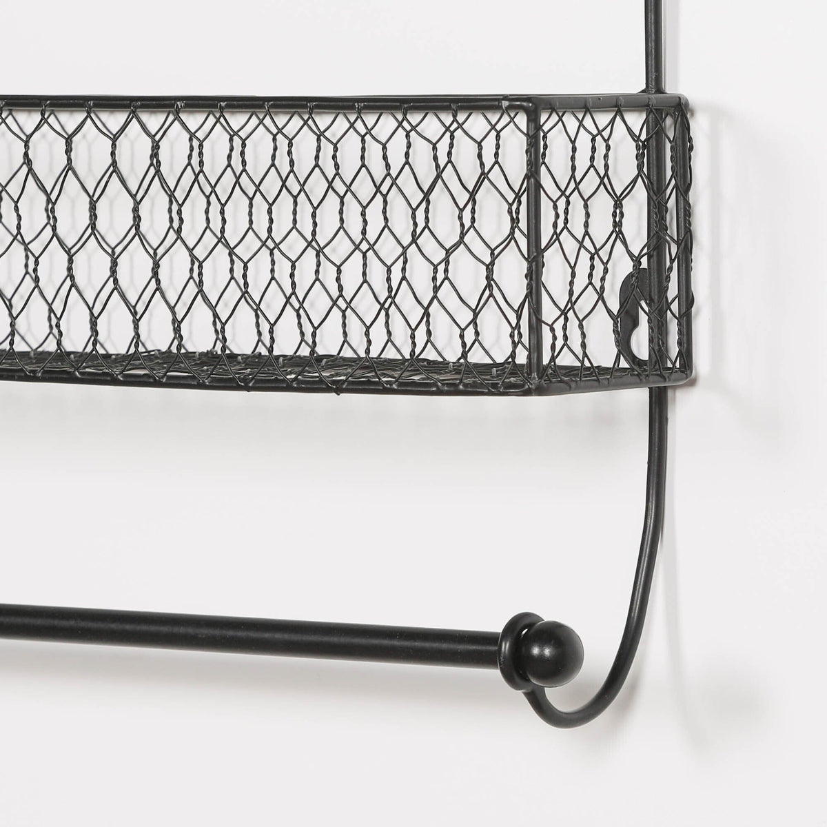 Calderwood Black Wall Spice Rack with Kitchen Roll Holder