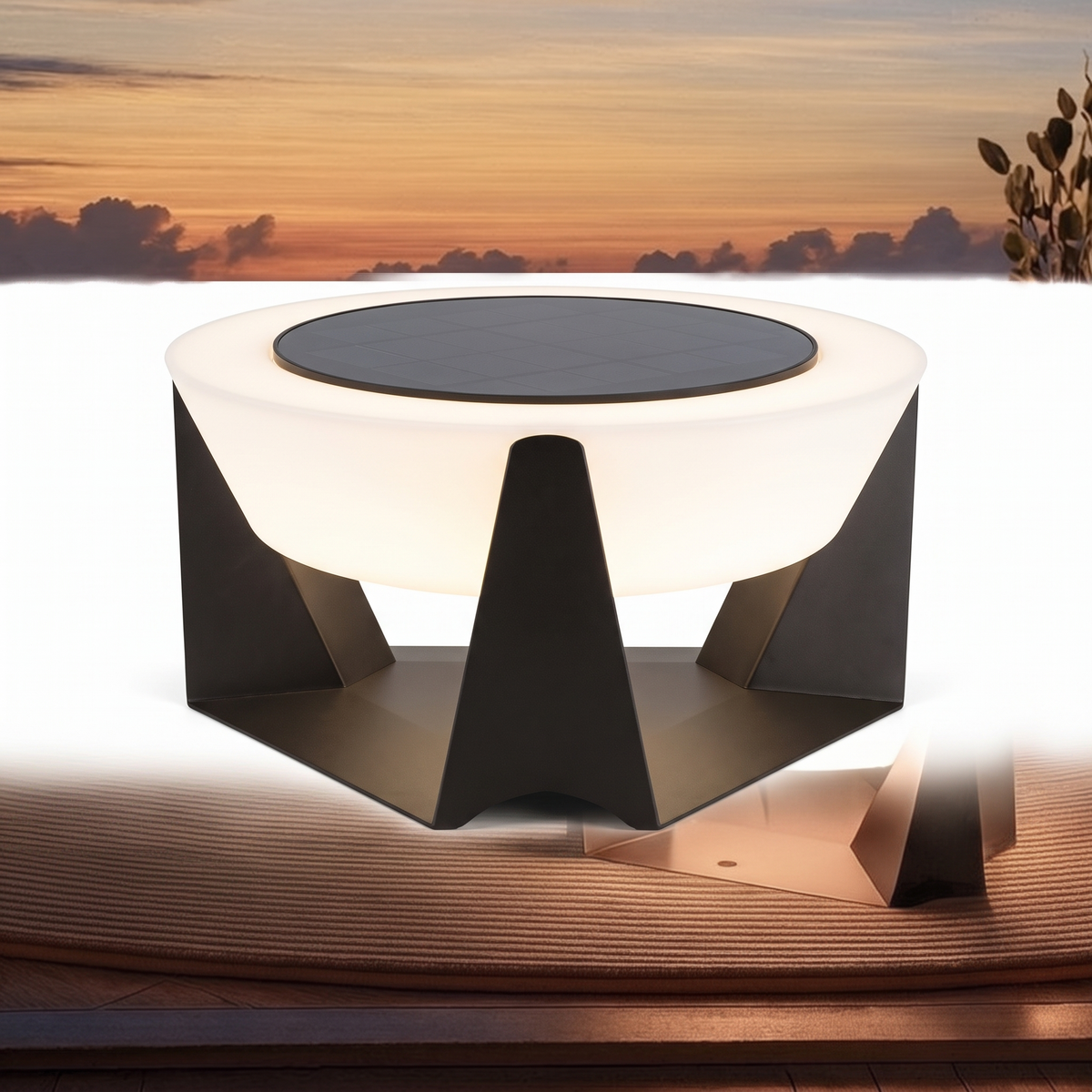 Solstice solar garden lamp on white
