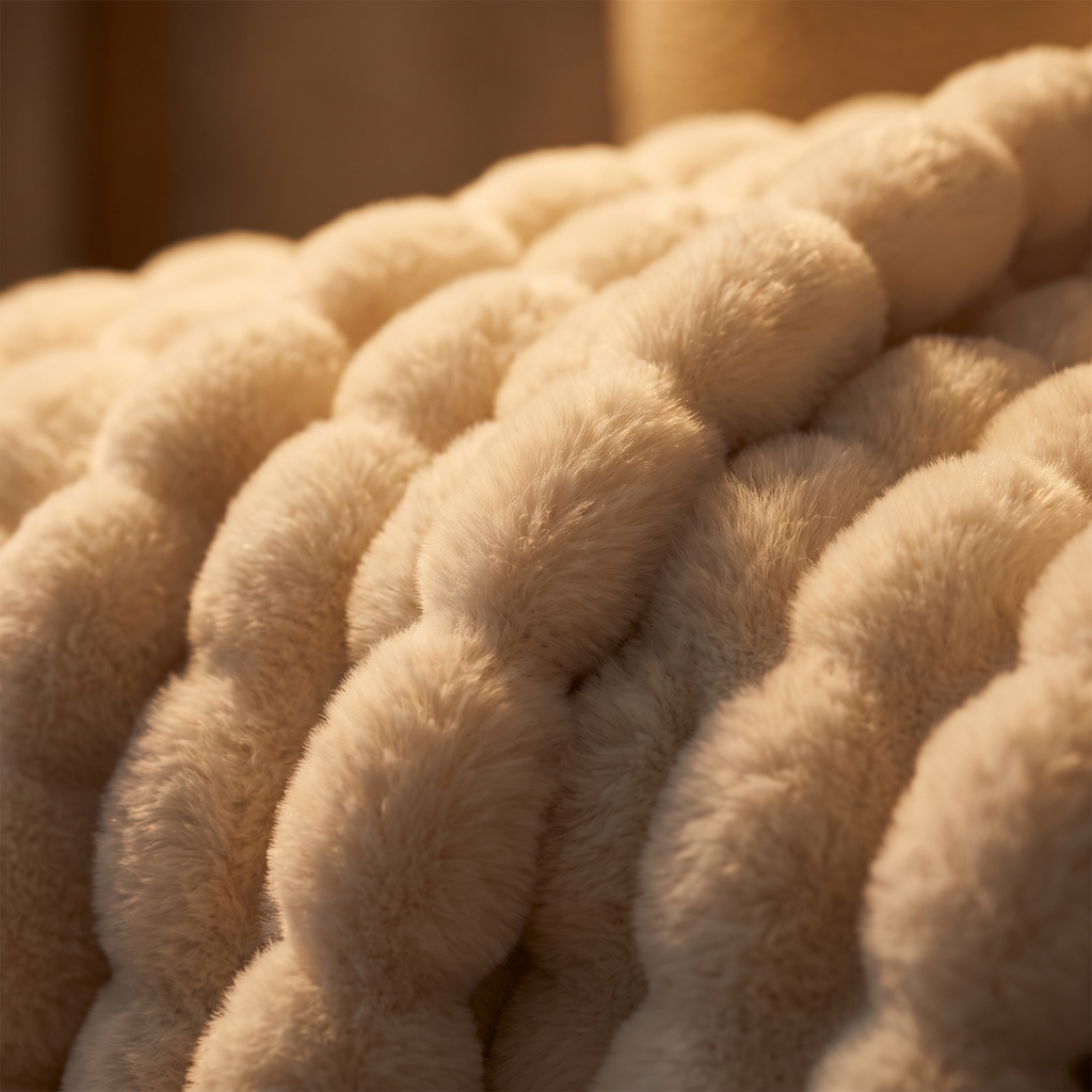 Close texture of the faux fur pile