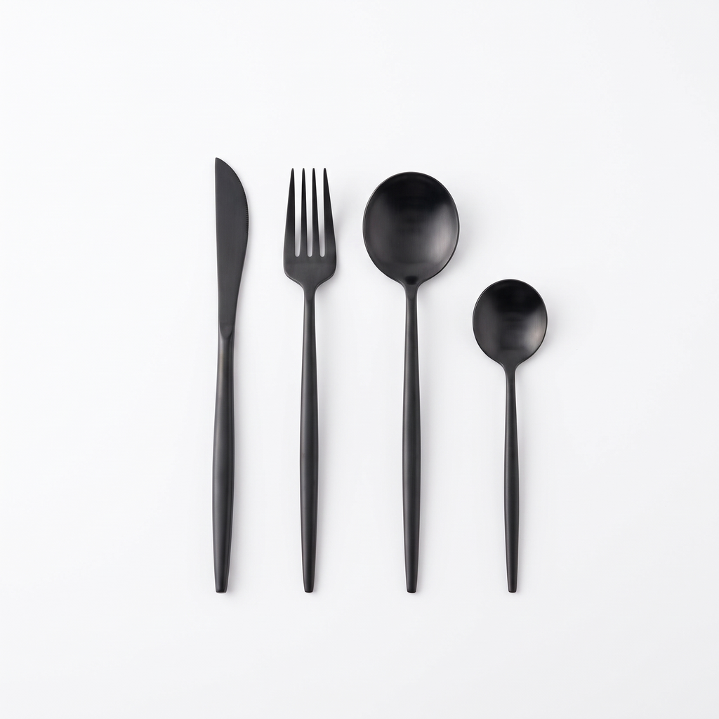 Sevilla cutlery set laid out on white