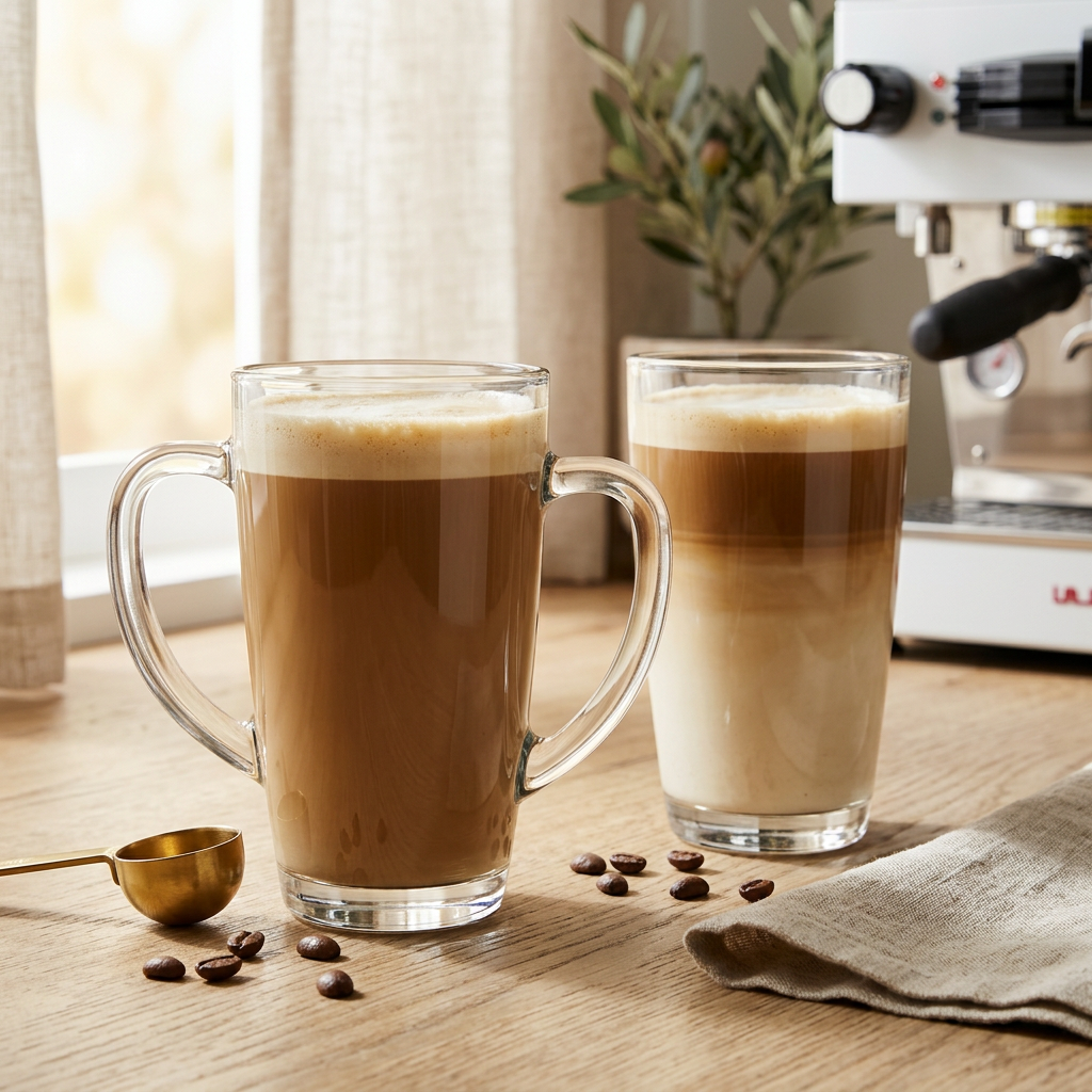 Winwood Clear Tall Glass Mugs Set of 4 in use