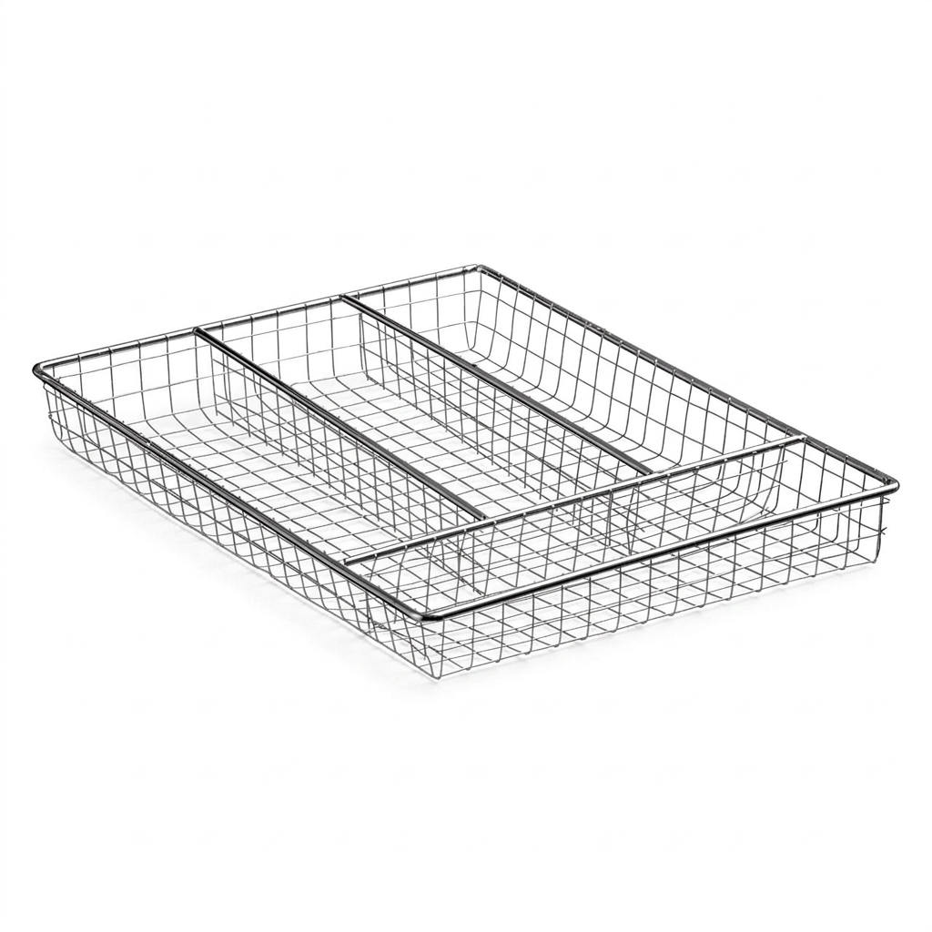 Halley Chrome Metal 4 Compartment Cutlery Tray