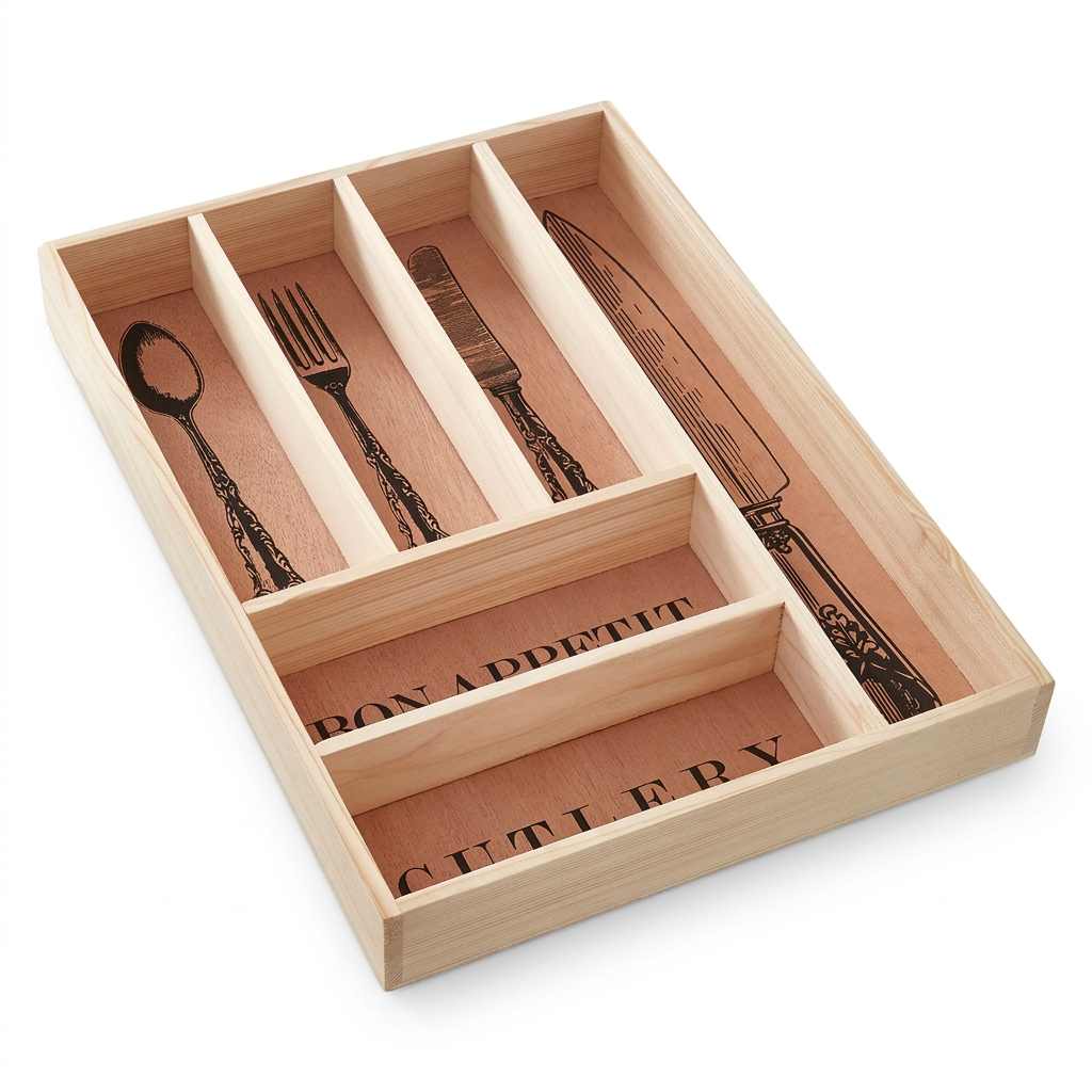 Thornfield Wooden Vintage Design Cutlery Tray