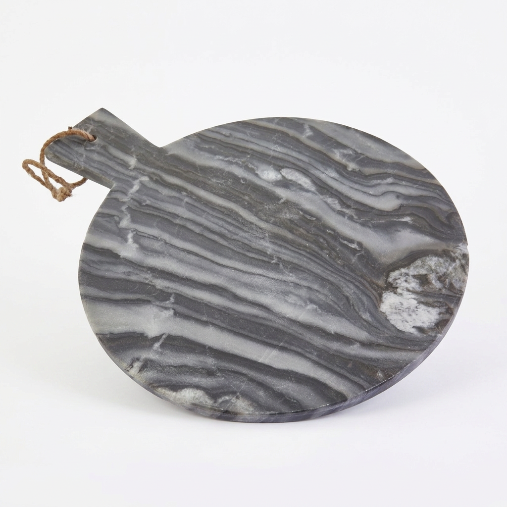 Hazelford Grey Marble Paddle Serving Board Round