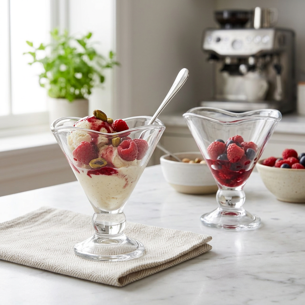 Thornwood Sundae Dessert Glasses Set of 4 in use