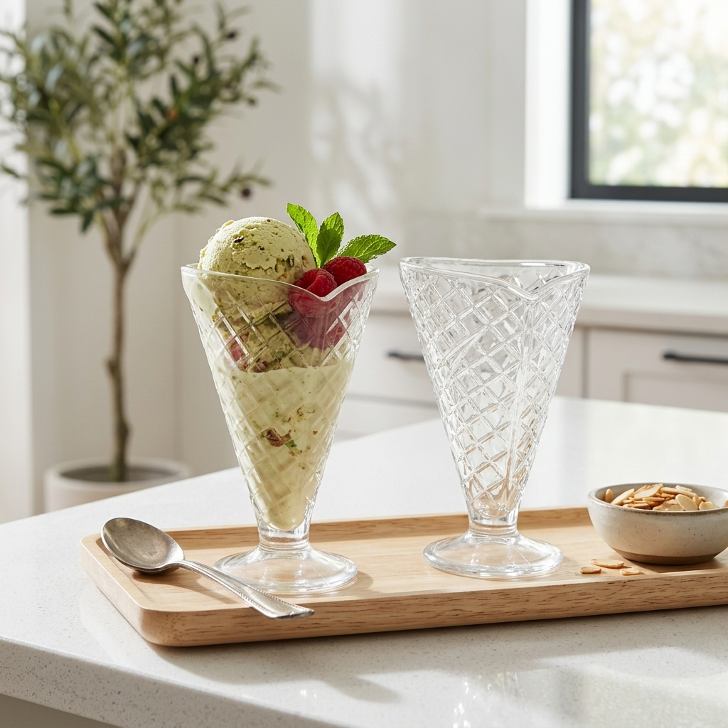Ellwood Waffle Cone Sundae Dessert Glasses Set of 4 in use
