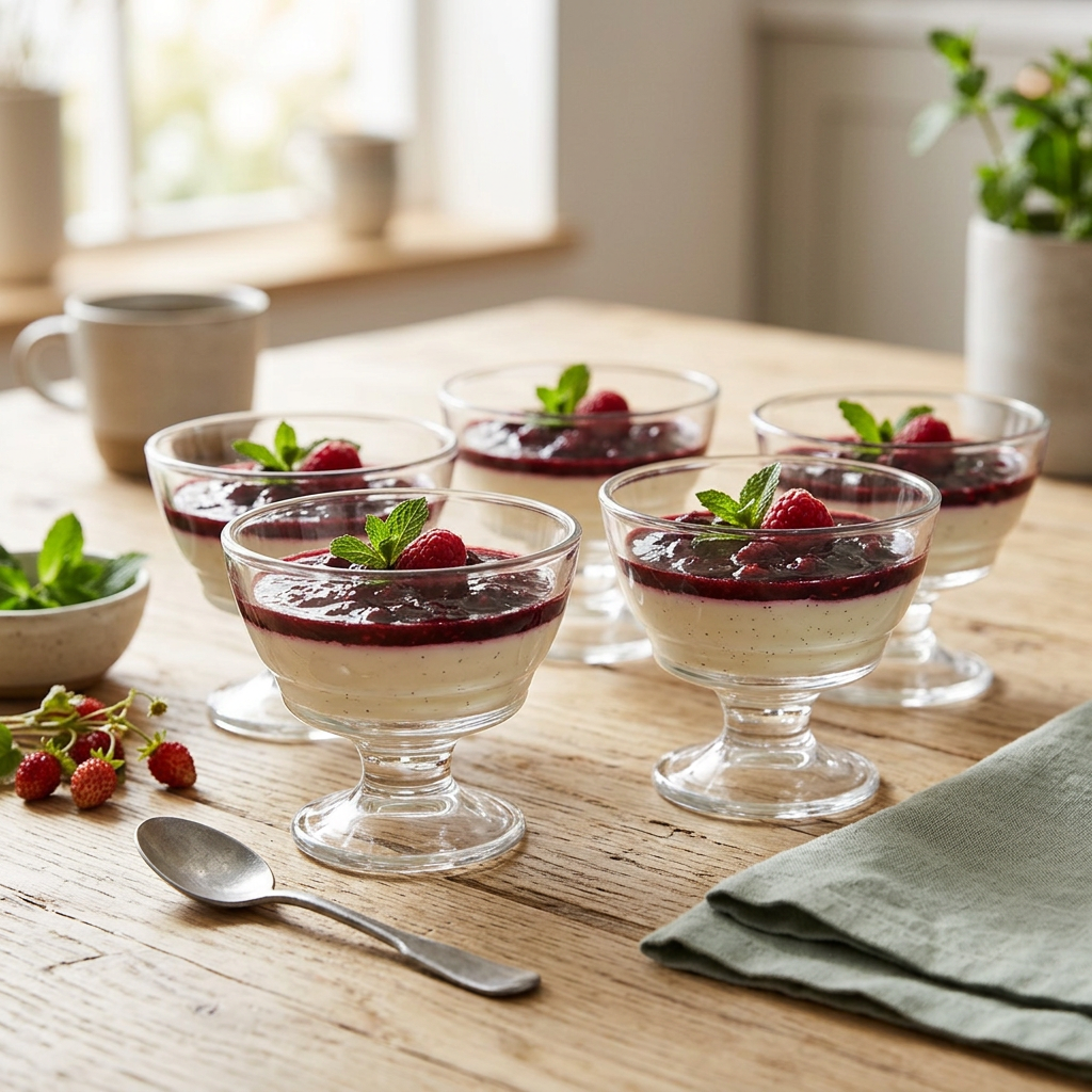 Norcombe Round Glass Dessert Dishes Set of 4 in use