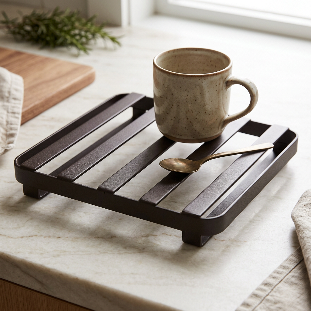 Ellfield Flat Iron Trivet in use