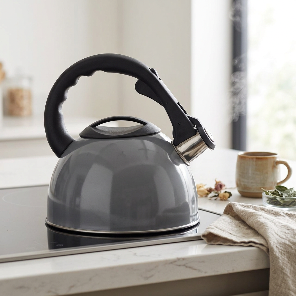 Hartwood Stainless Steel Whistling Kettle in use