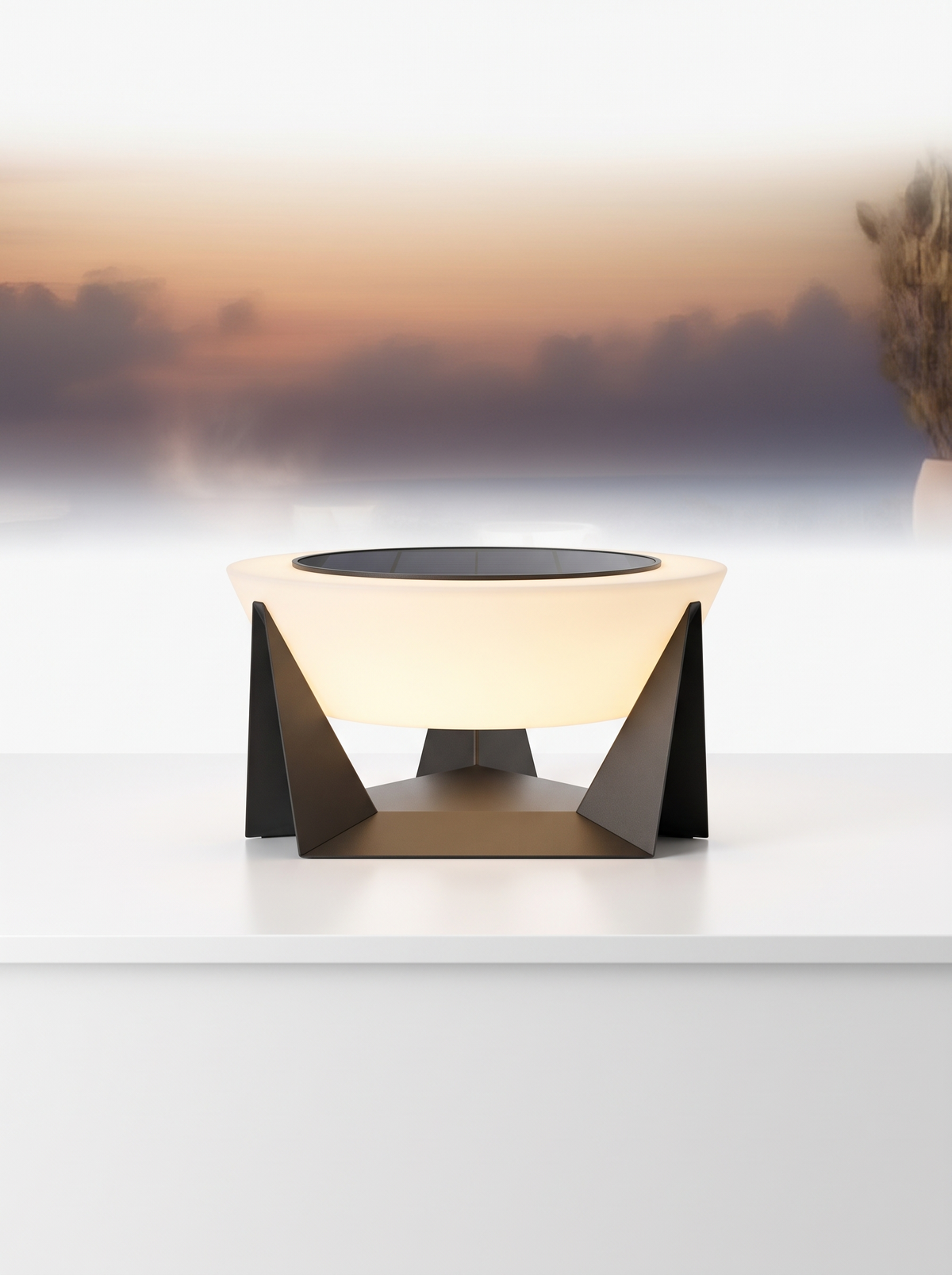 Solstice lamp on white counter